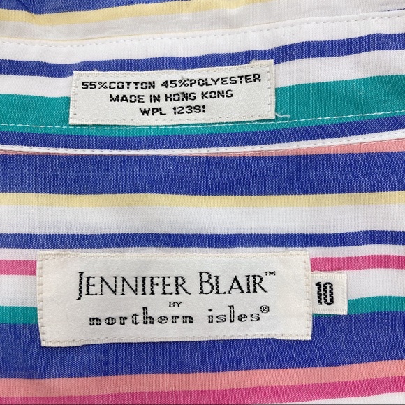 Vintage 90s striped multi colour button down shirt - Picture 8 of 10